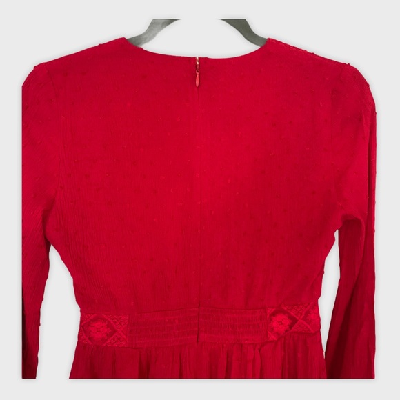 Emory Park Red Dress Embroidered Detail XXS - Picture 3 of 8